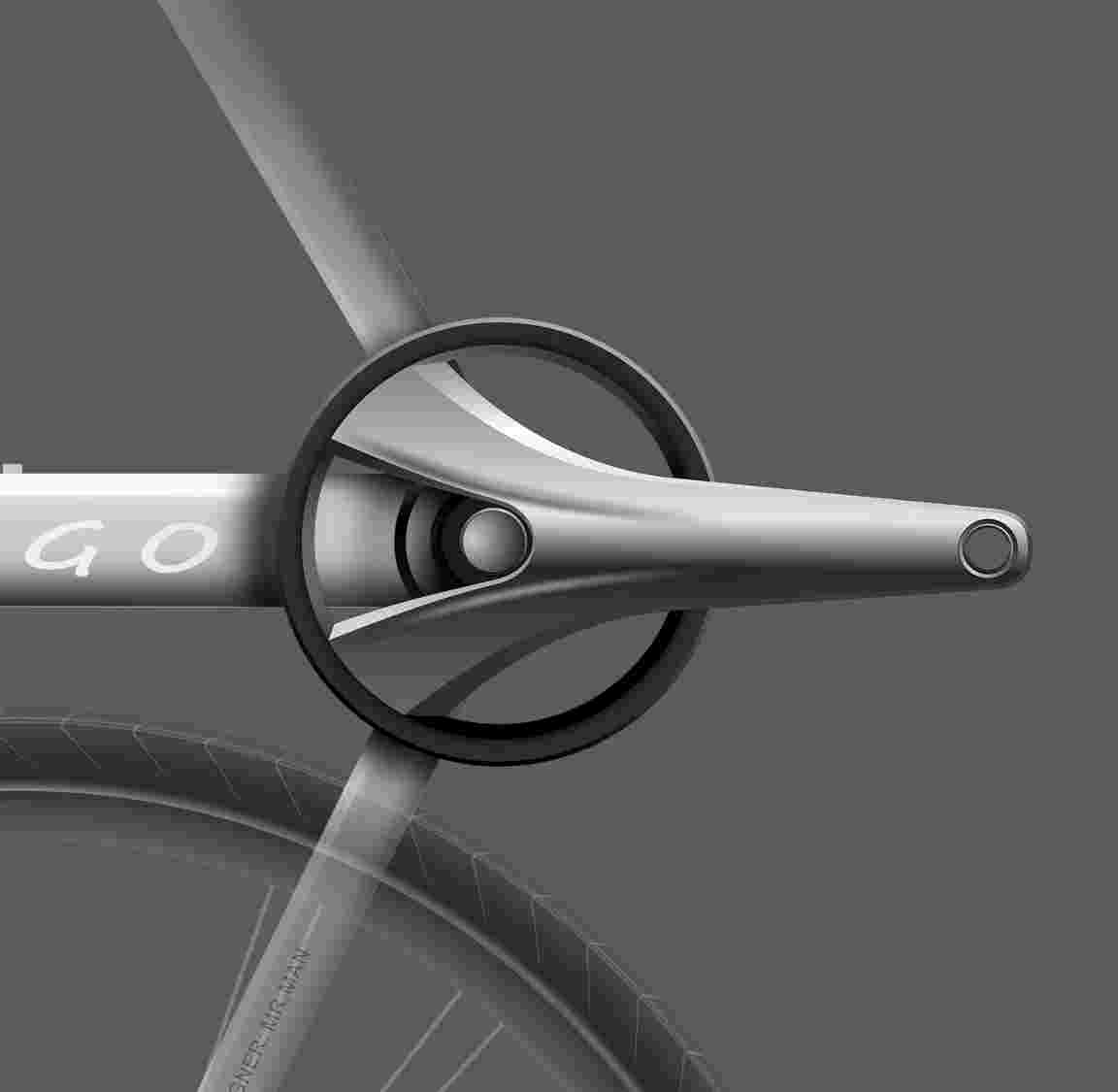 Electric bicycle full side view