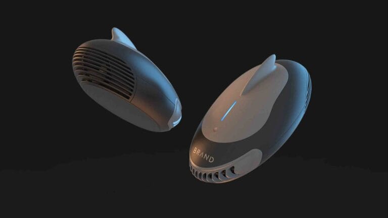 Car disinfector design concept render with shark-fin shape and side air vents