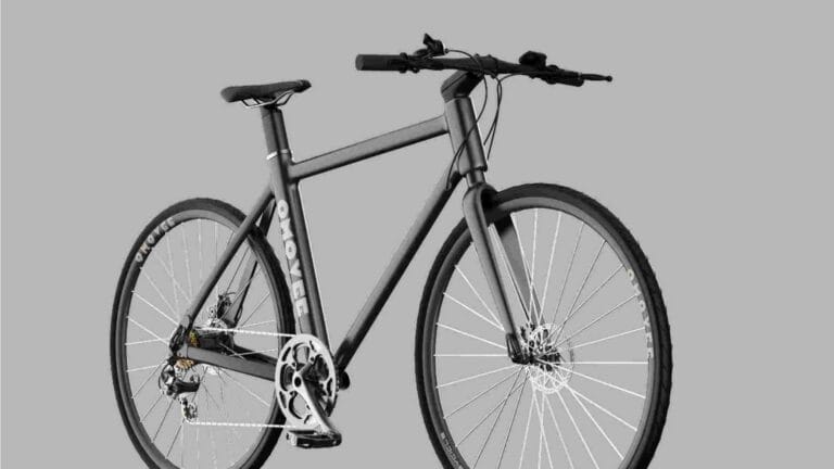 Matte black OMOVEE urban electric bicycle side view