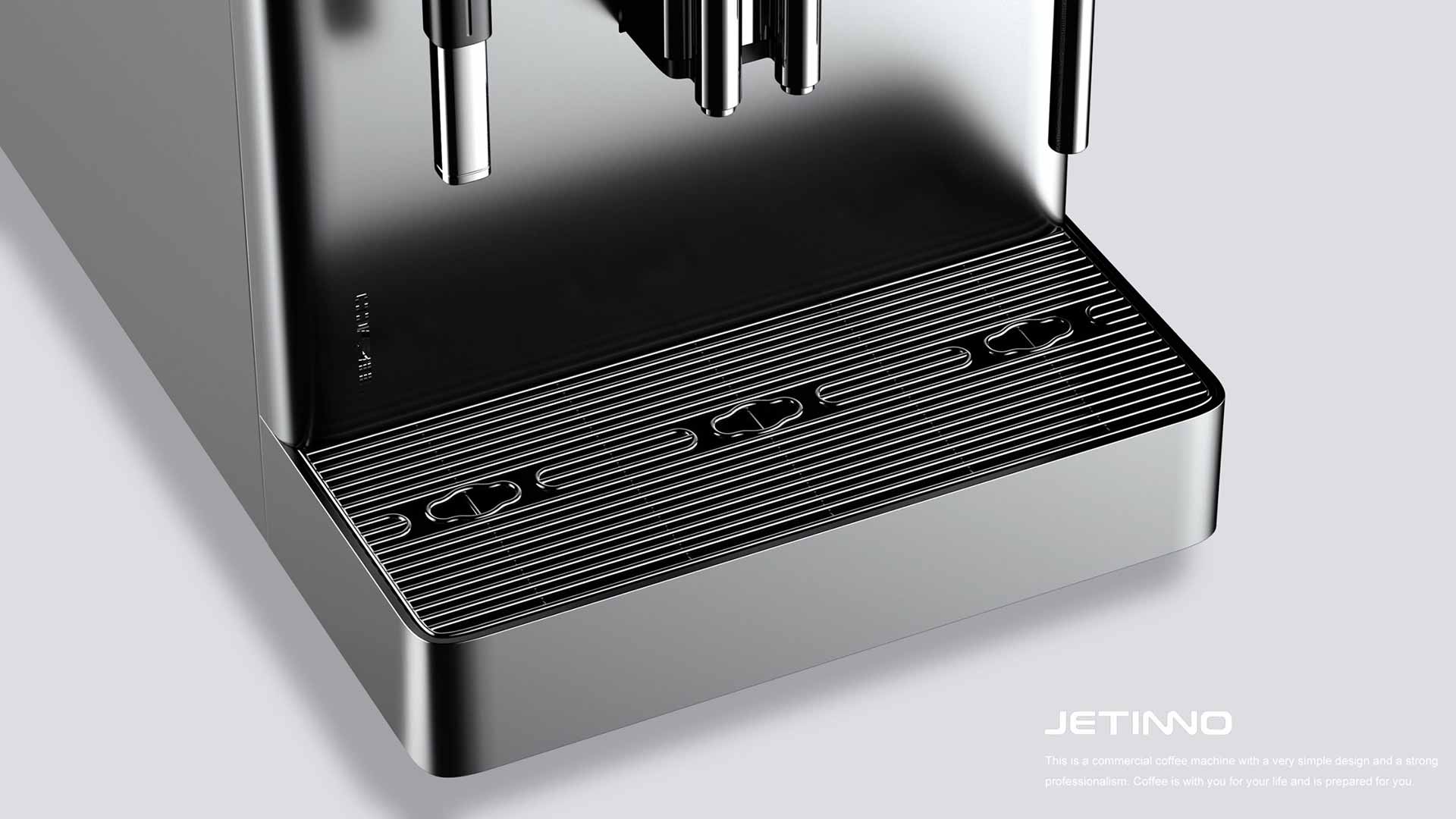 coffee machine development — modular drip tray with three removable sections, designed for easy cleaning and maintenance