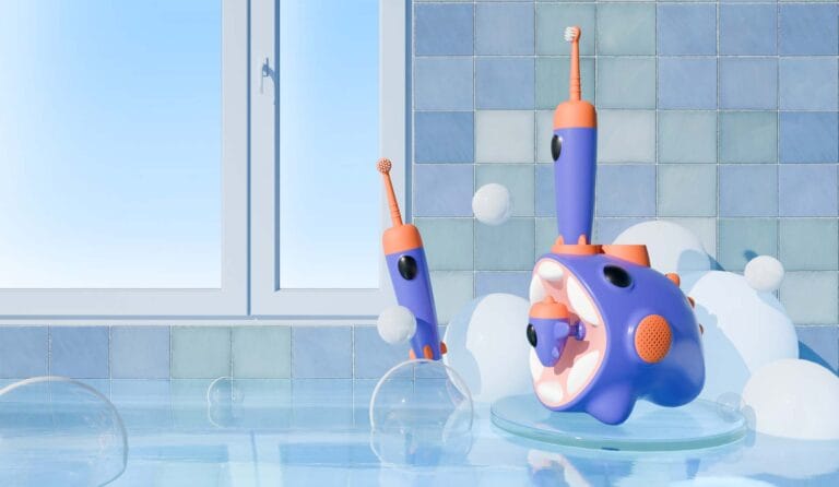Kids smart toothbrush cavity monster concept design — industrial design sketches