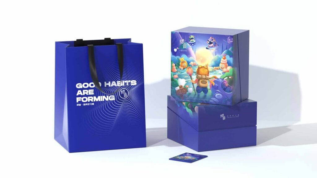 Kids smart toothbrush product showcase — astronaut hero theme packaging design