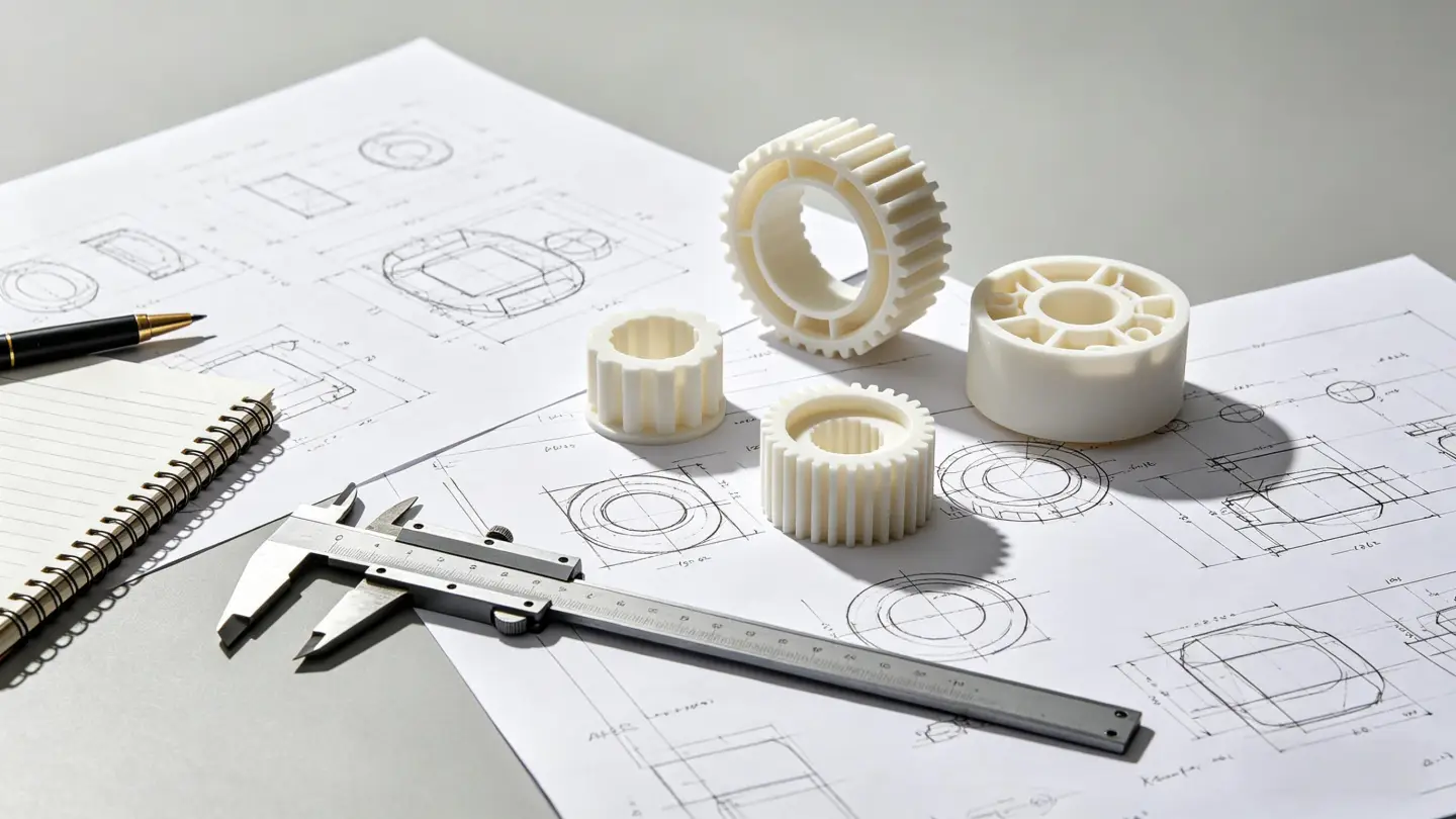 Hardware product development workbench with sketches and prototype parts