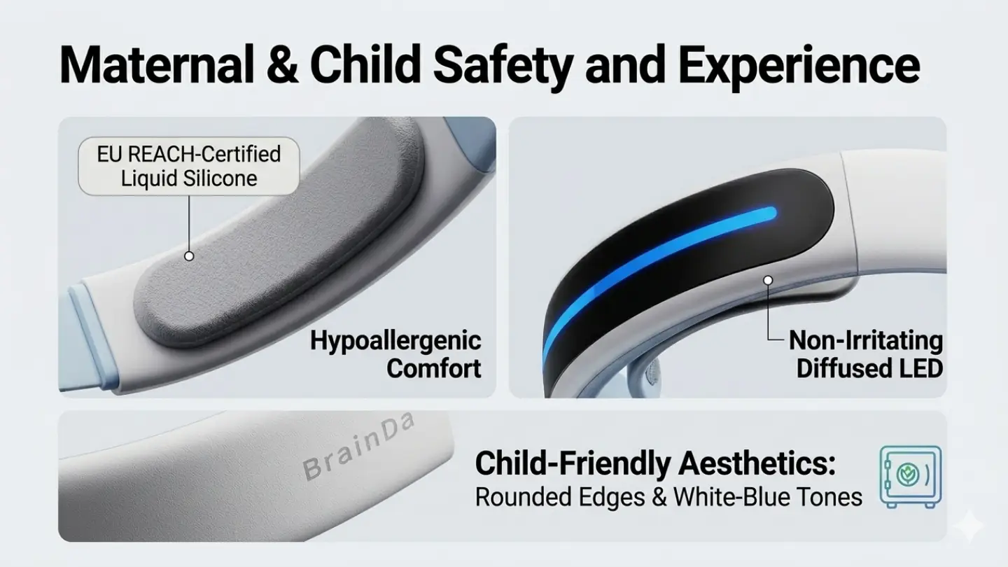 Pediatric-EEG-design-safety-materials-liquid-silicone-details