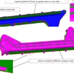 DFM Cover - Mold Draft Angle Analysis - Cavity/Core parting with draft angle requirements, including tolerance analysis showing dimensional deviations