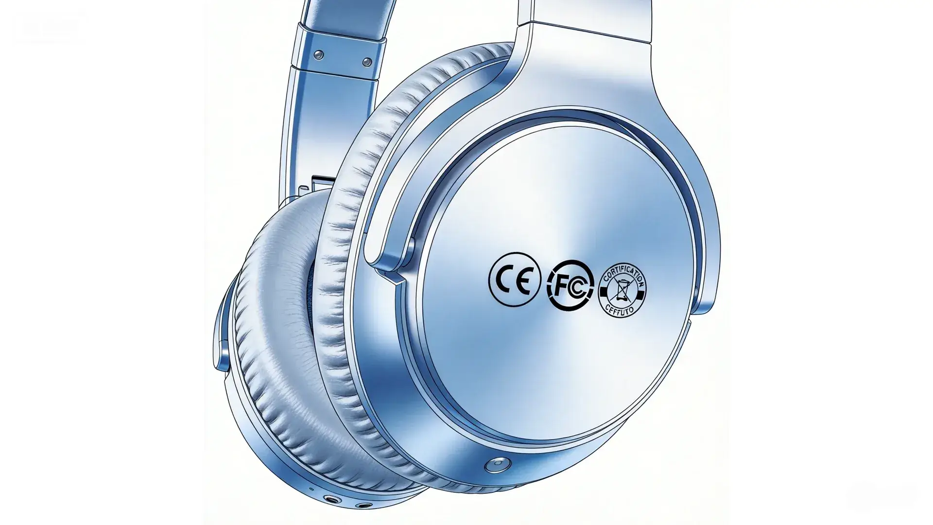 CE and FCC certification marks on hardware products for global market compliance