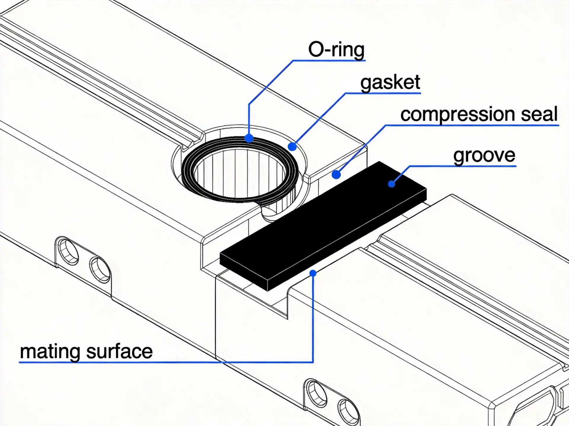 OPD DESIGN | Waterproof Product Design: IP Rating Guide for Hardware Founders Technical cross-section diagram showing O-ring and gasket sealing mechanisms in electronic product enclosure design