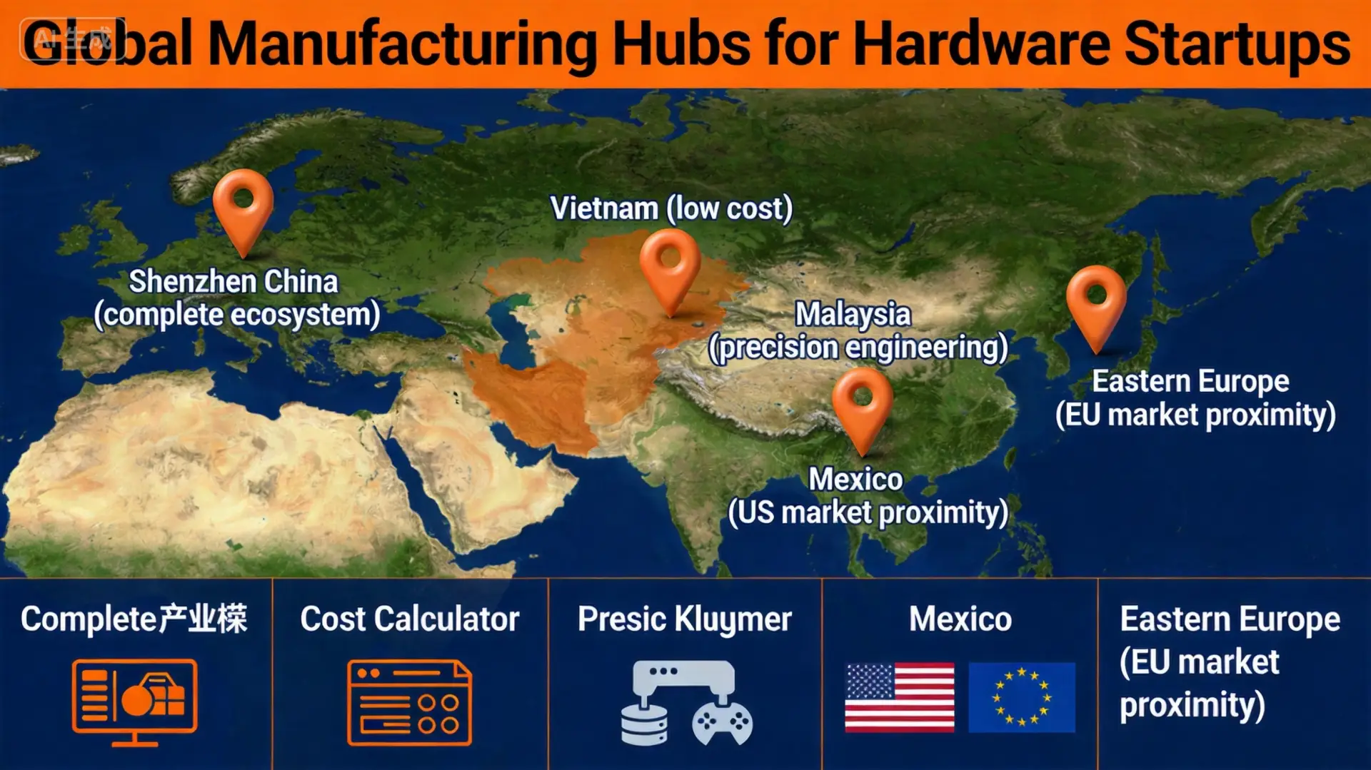 OPD DESIGN | Hardware Startup Trap: Why 18 Months Is the Make-or-Break Deadline for Hardware Founders Global manufacturing geography comparison... for hardware startup production