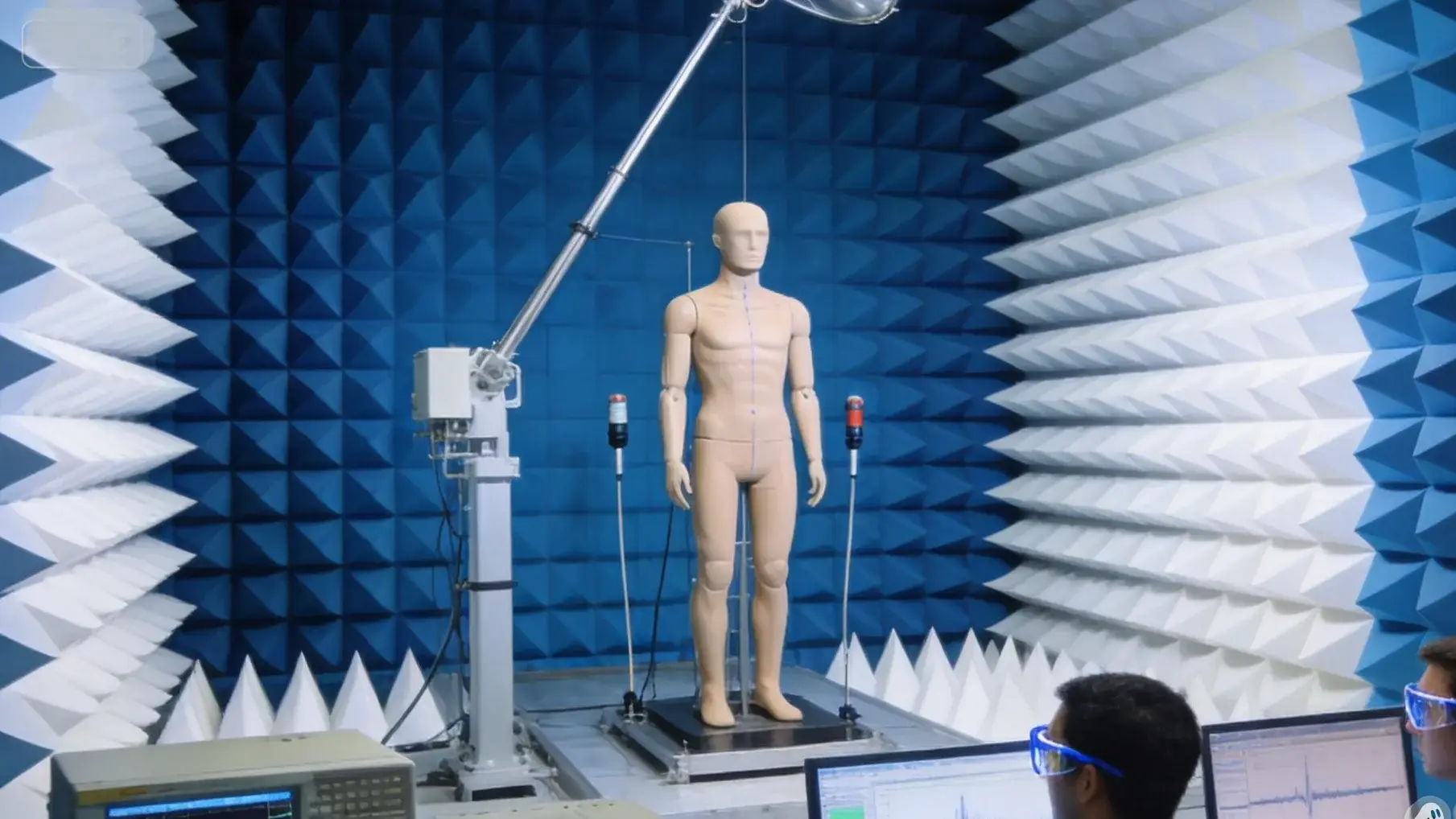 OPD DESIGN | Wearable Device Development: A Complete Guide for Hardware Founders Wearable device testing laboratory with RF anechoic chamber and SAR measurement equipment