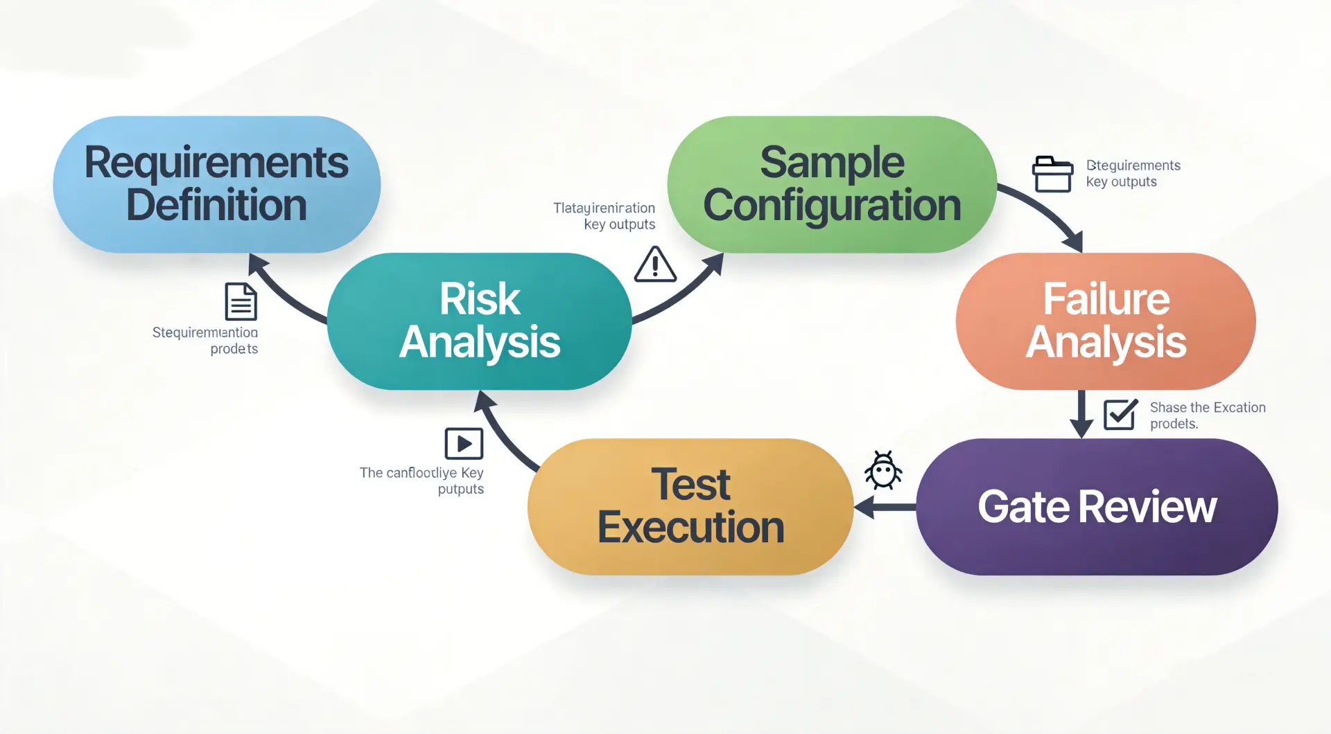 OPD DESIGN | Product Reliability Testing: How to Validate Hardware Before Mass Production Product reliability test plan flowchart from requirements definition through risk analysis testing failure analysis and gate review
